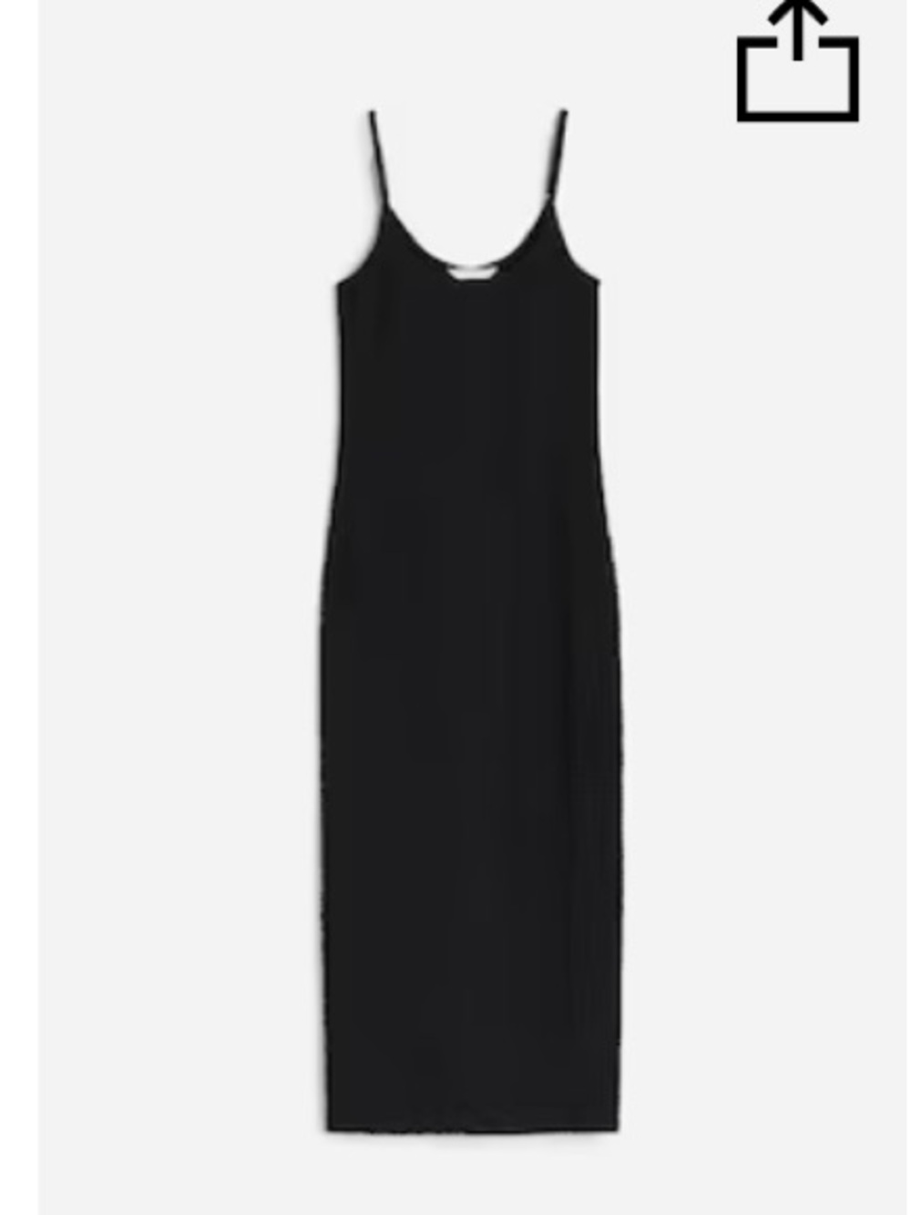 H&M Crinkled Jersey Midi Dress in Black